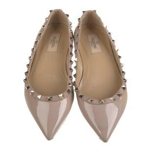 Valentino Rock Stud Patent Leather Flats